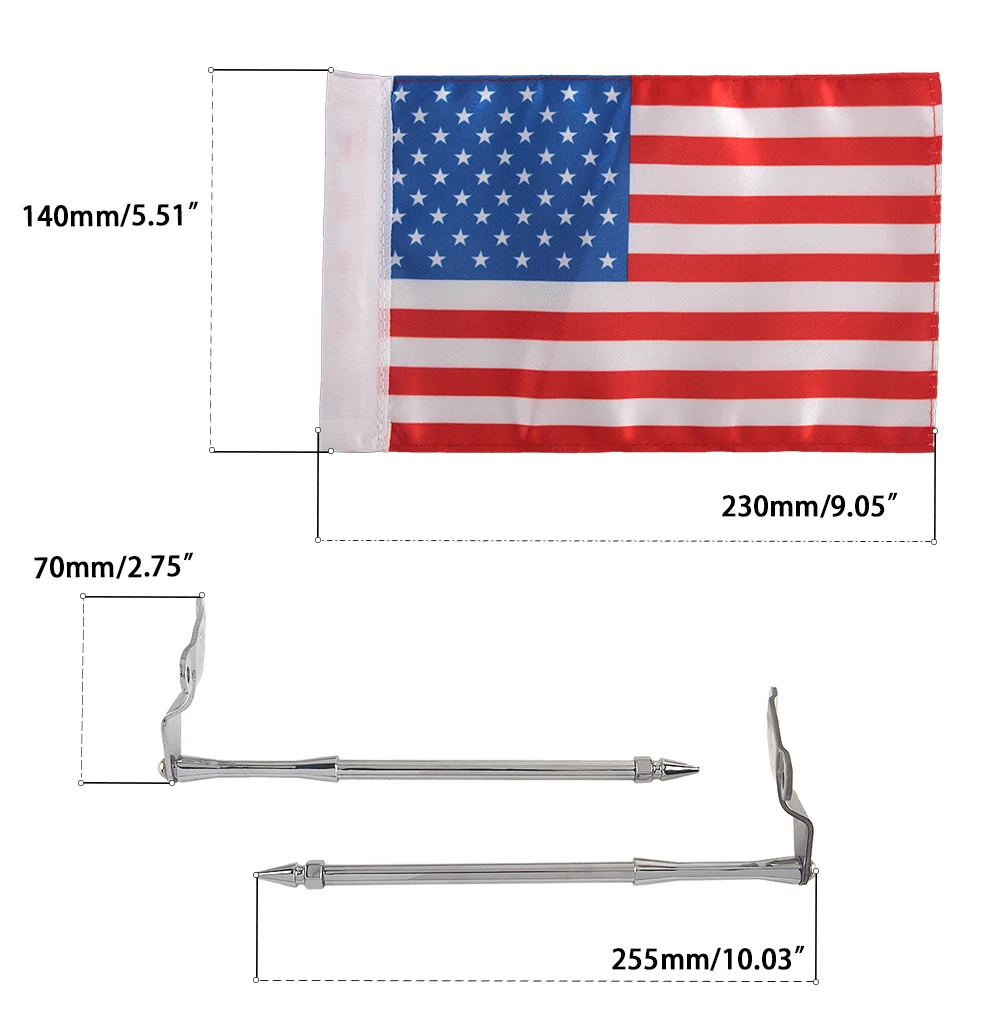 Motorcycle Flagpole Global Banner Fits For Honda Gold Wing GL 1800 2018-2020 Goldwing GL1800 Tour Trunk Flag Pole Mount Bracket