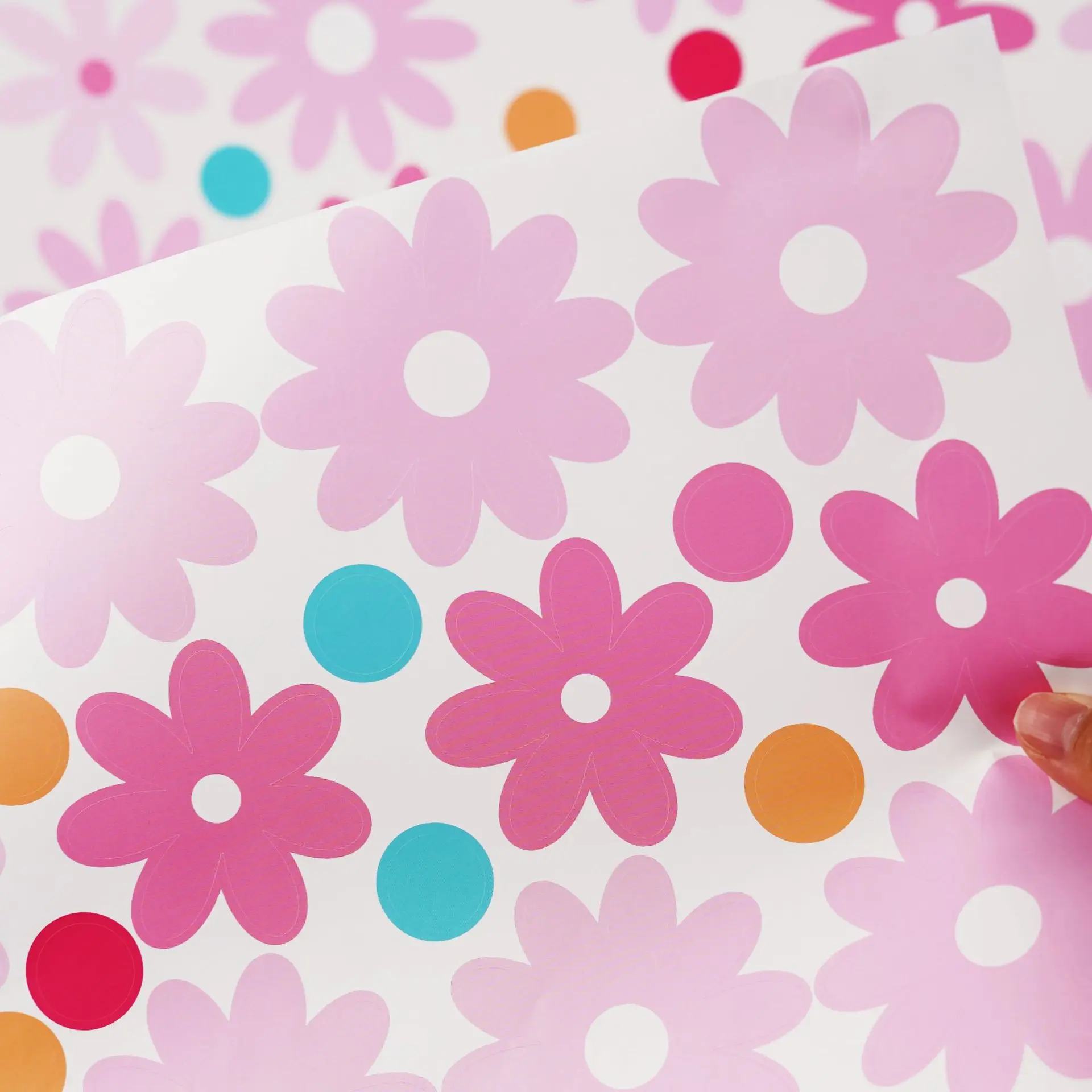 10 sheets per set of daisy flower wall stickers pink small fresh home decoration wall wardrobe wall self-adhesive PVC stickers