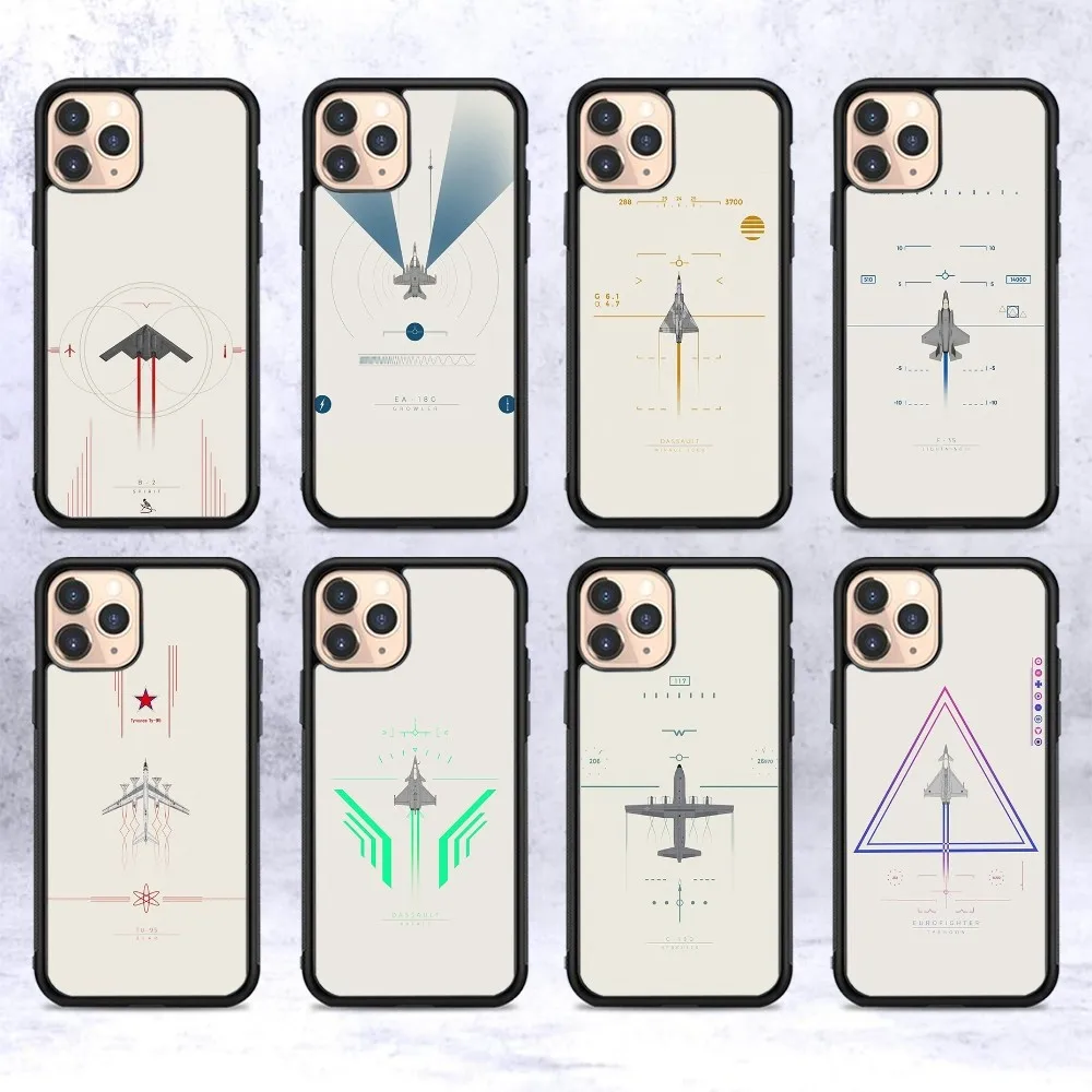 

Aircraft Airport Fighter Phone Case Silicone PC+TPU For Samsung S10 20 30 22 23 24 Plus Lite Ultra Cover