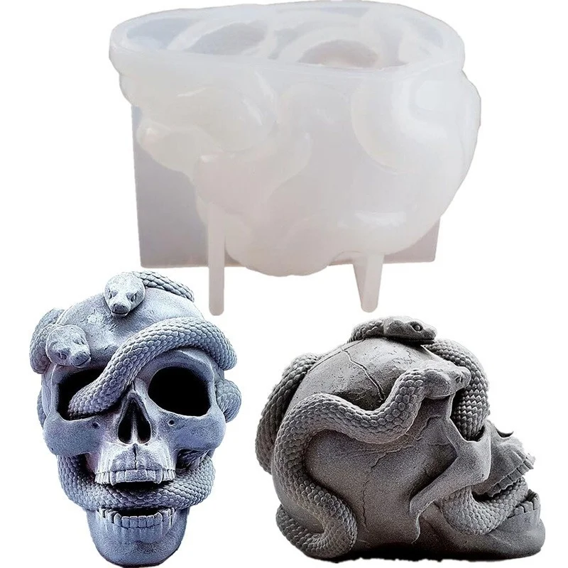 Molde silicona para vinilos de pesca – Cabeza serpiente y calavera