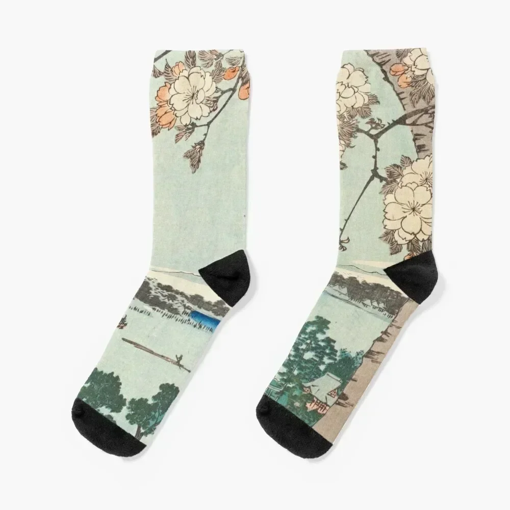 

Utagawa Hiroshige - Sumida River, the Wood of the Water God, at Masaki Socks moving stockings shoes Men's Socks Luxury Women's