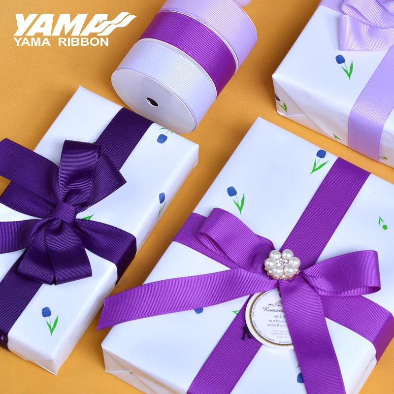 YAMA-Grosgrain Ribbon for DIY Dress, Blue and Purple Series, Wholesale, House Decoration, Wedding Accessory, 3 in, 16 in, 5mm, 2