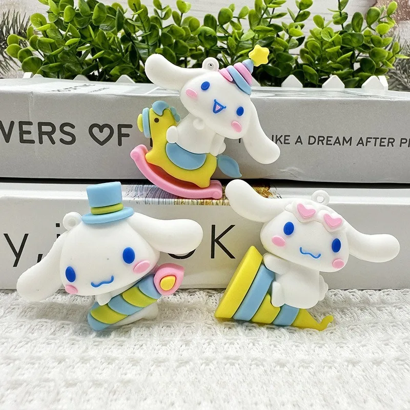 Sanrio Cinnamoroll dekoracja w formie figurki figurka Anime słodka zabawka Q figurek tornister prezent urodzinowy dla dzieci