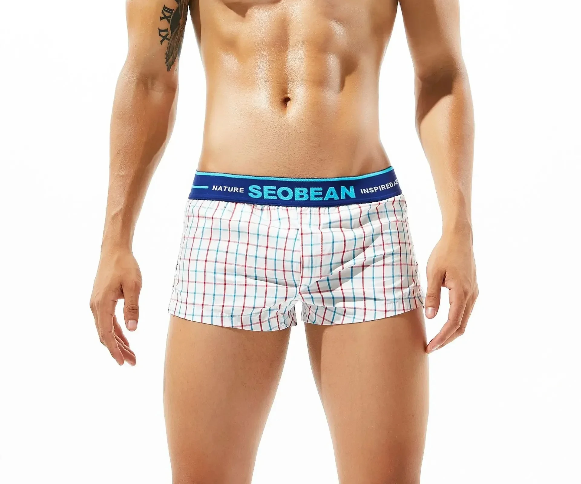 Plaid Casual Shorts for Men Outdoor Aro Pants Leisure Homewear Sleeping Pajama Loose Underpants Male Fashion Sports Boxer Shorts