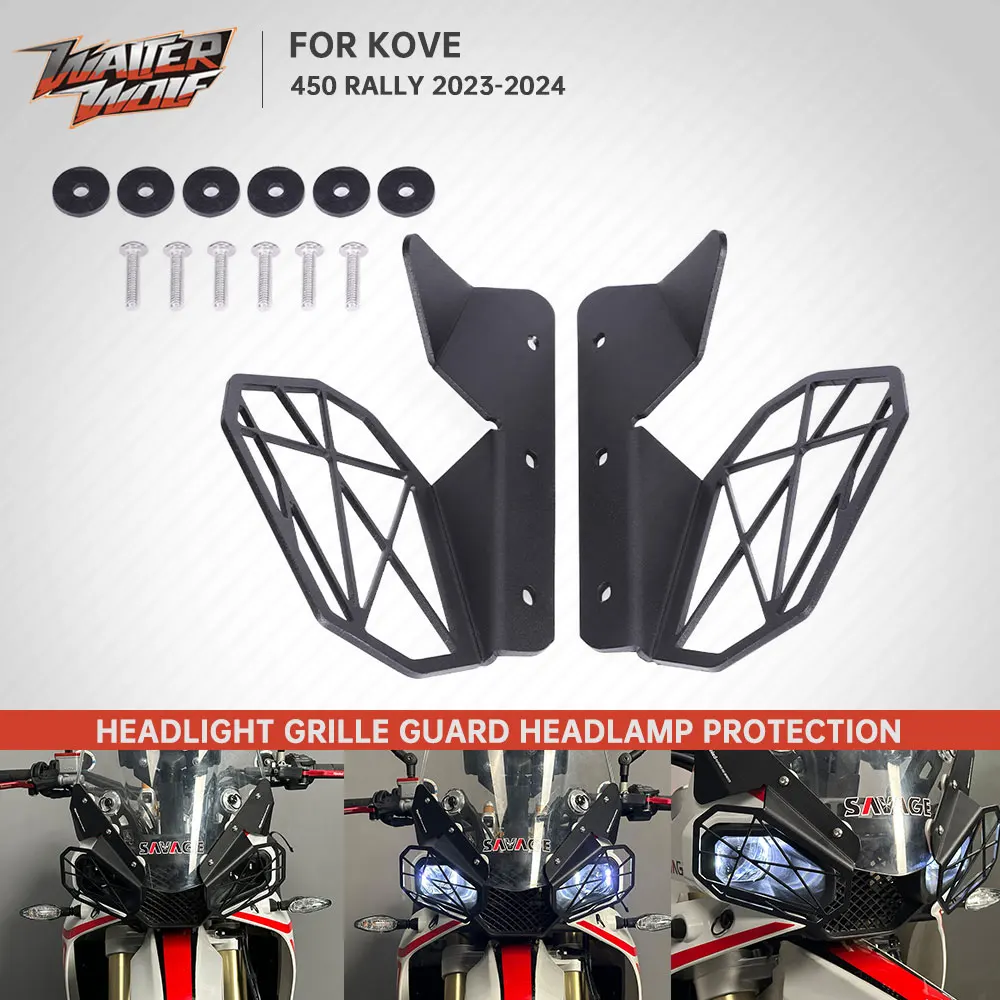 2024 For Kove 450 Rally 2023 Headlight Grille Cover Guard Front Light Headlamp Protector Fit Kovemoto Colove 450Rally Black NEW