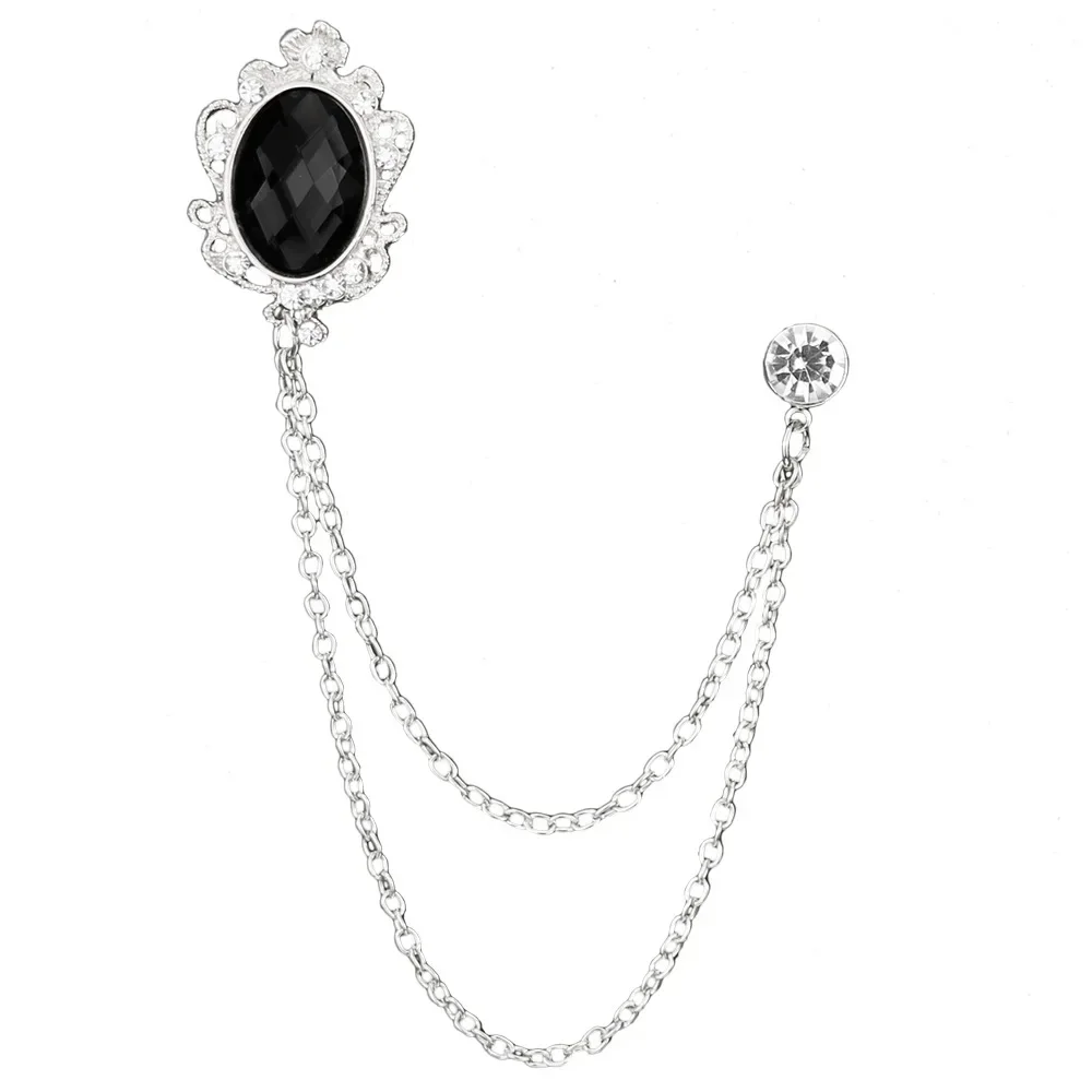 Luxuriöses Kristall-Quasten-Ketten-Brosche-Set – Persönlichkeits-Anzug-Abzeichen für Herren, Kleid-Corsage-Anstecknadel, Schmuck, elegante Krawatten-Accessoires – Detail 8