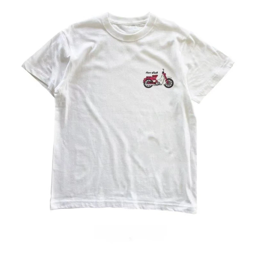 

2025 Summer New Luxury Brand Tshirt ONWORKS Super Cub One Point T-shirt Cotton Men's and Women's T-shirt Motorcycle Short Sleeve