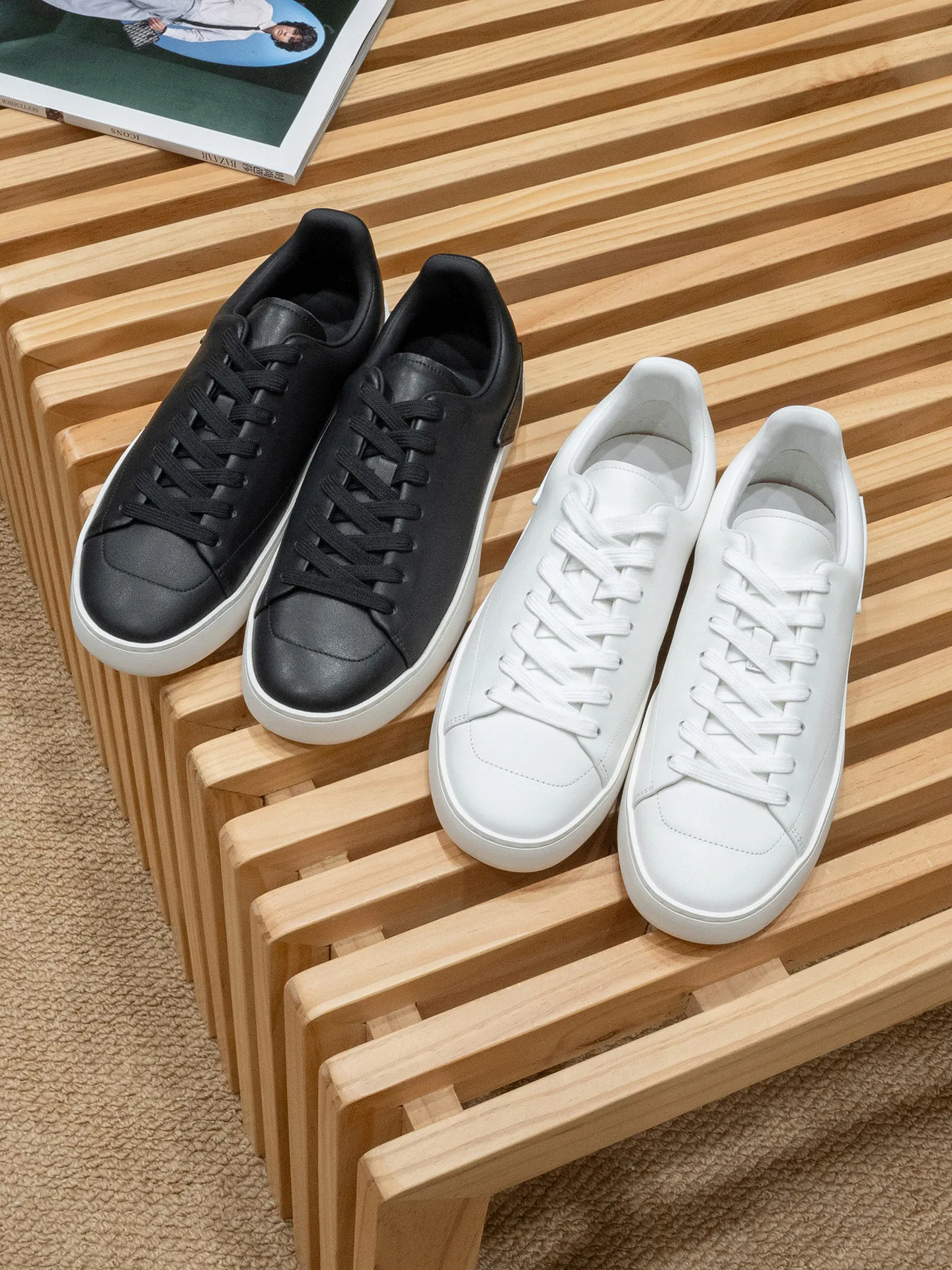 PR cowhide upper sheepskin inner old money wind platform casual board shoes