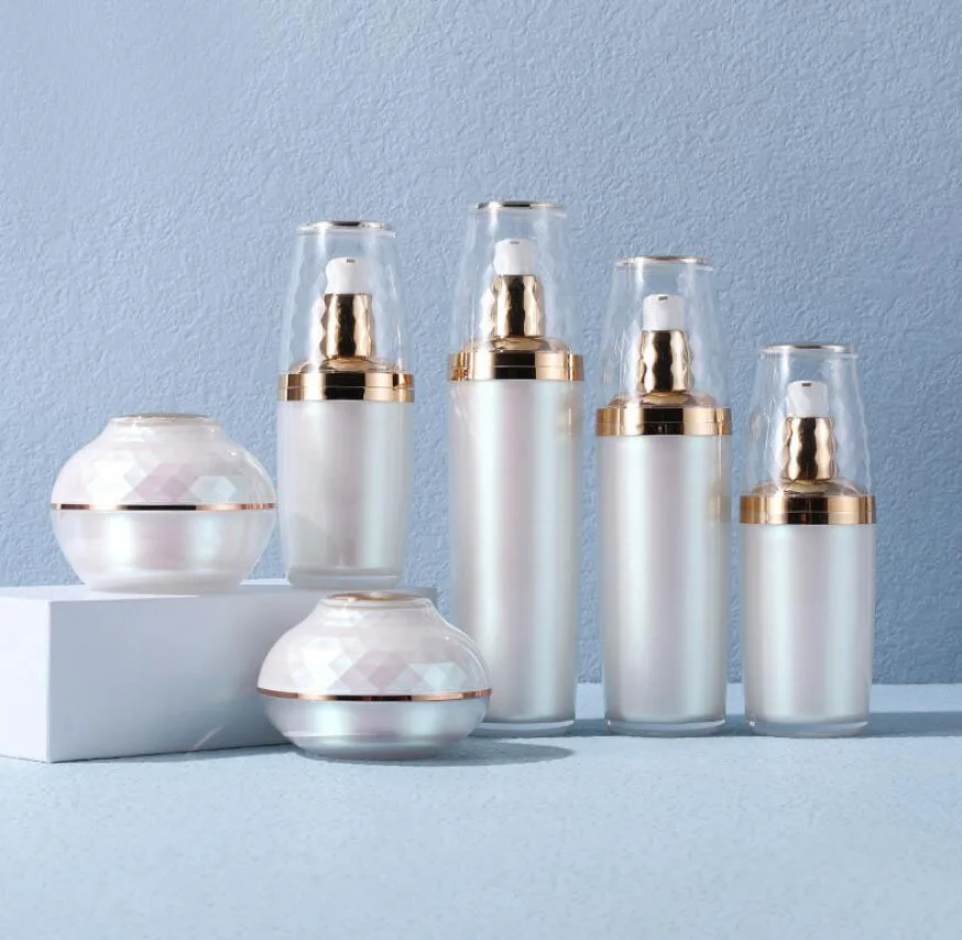 ขวดปั๊มอะคริลิคทรงกลมขนาด 120 มล. สำหรับบรรจุเซรั่ม/โลชั่น/อิมัลชั่น/รองพื้น/เจลโทนเนอร์/เอสเซนส์/มอยส์เจอร์เจล/ผลิตภัณฑ์ดูแลผิว/เครื่องสำอาง