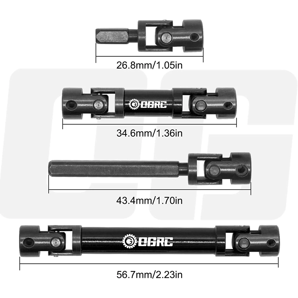 Esilun 2Pcs Center Driveshaft Steel Drive Shaft for Axial SCX24 Deadbolt AXI90081 Upgrate Accessories