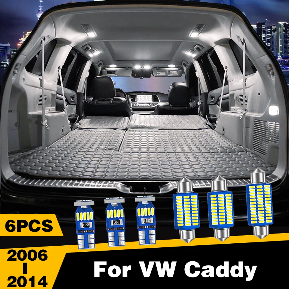 

6 Pcs LED Car Interior Reading Light Auto Accessories For VW Caddy 2006 2007 2008 2009 2010 2011 2012 2013 2014