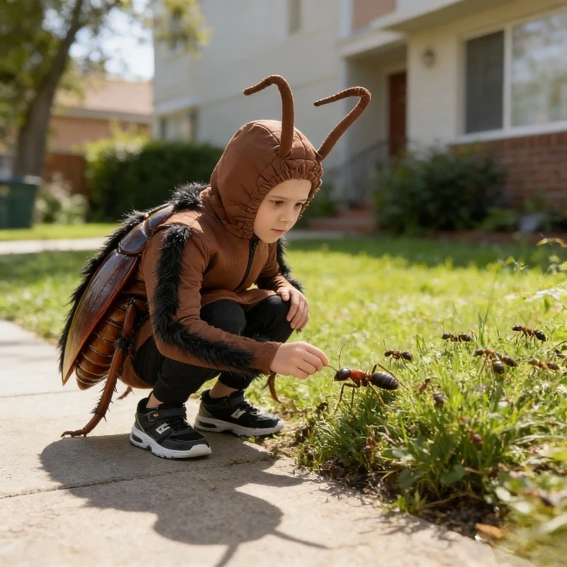 

Children's Cockroach Jumpsuit Campus Quirky Costume Themed Costume Fun Stage Performance Props