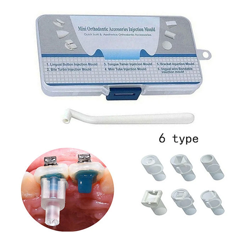 Kit de démarreur de moule dentaire orthodontique, moule d'injection avec poignée, accessoires de moulage, morsure 1 Kit 6 pièces