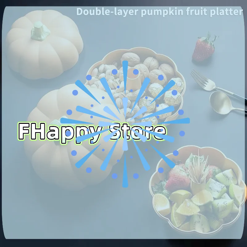 [MA]Simulated Pumpkin Fruit Plate, Double-layer Fruit Box, Fruit Basket, Layered Design, Moisture-proof And Dust-proof[MA]