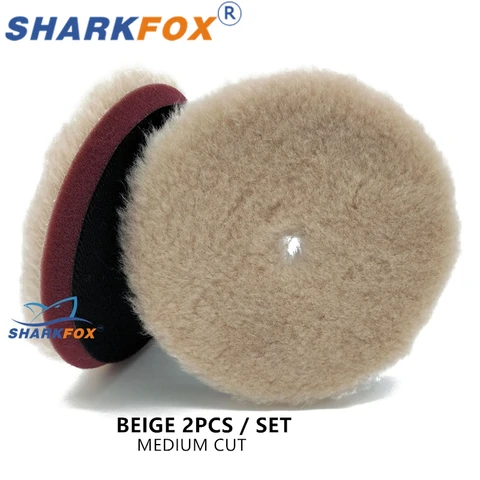 Шерстяная накладка Sharkfox 5 дюймов/6 дюймов, высокоплотные овечья шерстяная Полировочная Накладка для полировки автомобиля