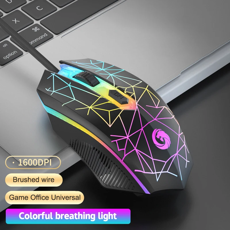 Gaming RGB Backlight Wired Mouse E-Sports Mechanical Mouse For PC Laptop Computer USB Mice For Office Studio Gamer