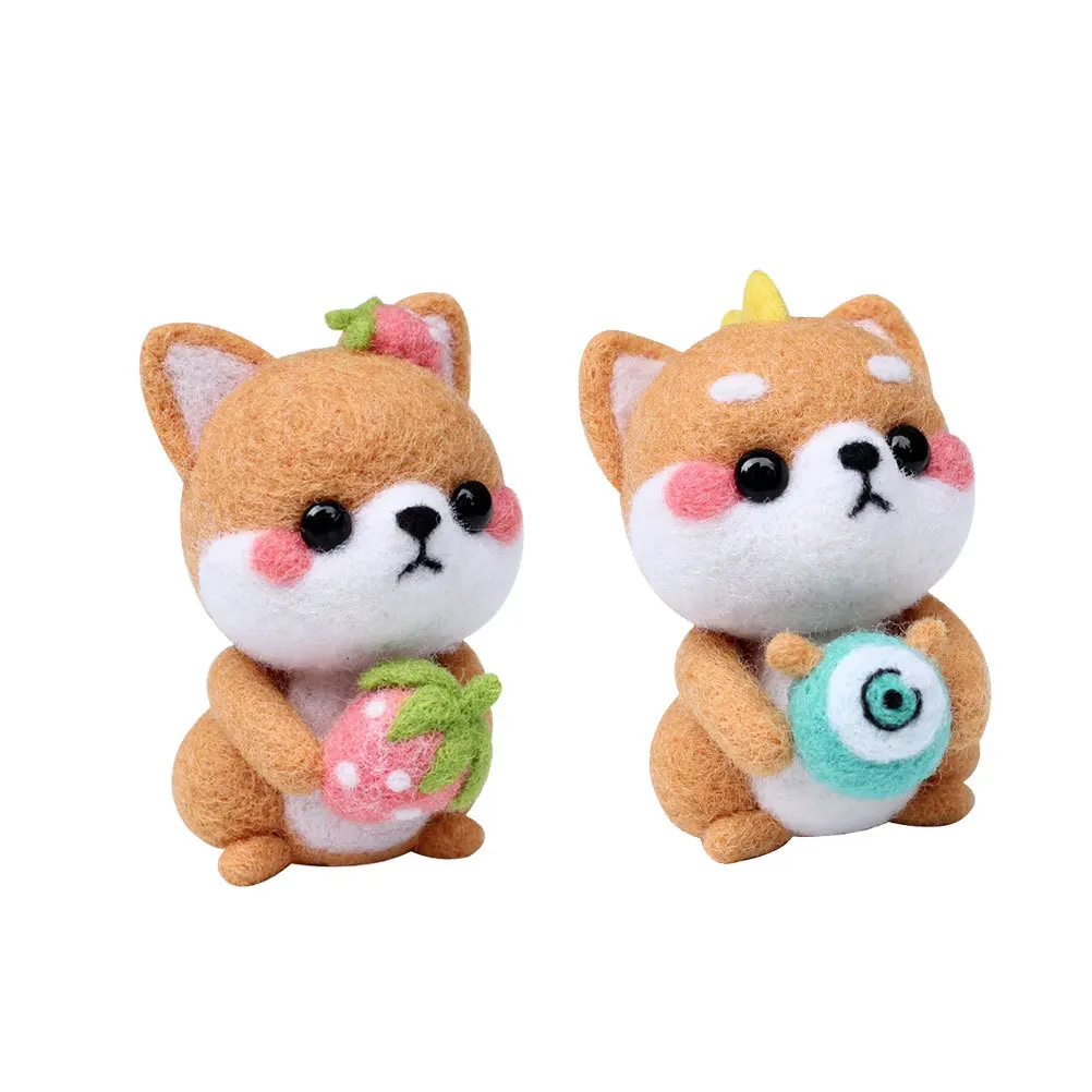 

Cartoon Sitting DIY Needle Felting Kit Wool Felt Material Set Easy Handmade Craft Home Kids Gift Art Supplies