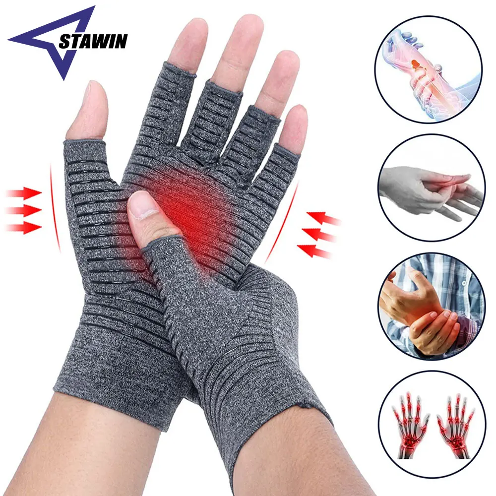 Arthritis Compression Gloves Relieve Pain From Rheumatoid, Carpal Tunnel, Hand Gloves Fingerless for Computer Typing & Dailywork