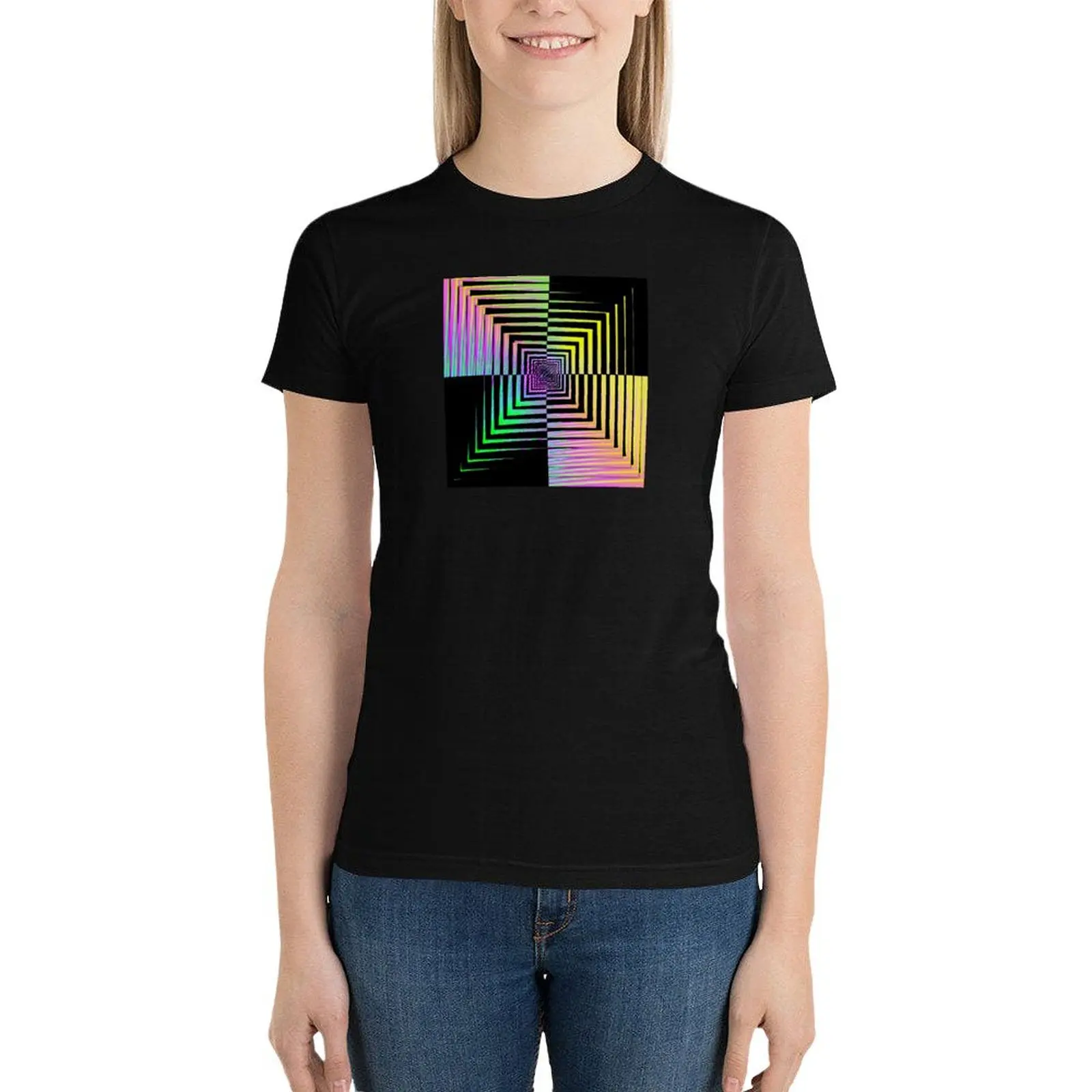 

illusion T-Shirt Blouse funny Aesthetic clothing summer clothes t-shirts for Women graphic tees funny