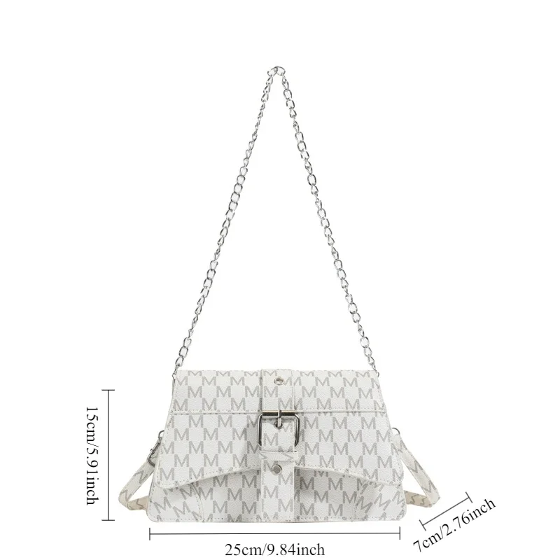 الرجعية رسالة Crossbody حقيبة مربعة صغيرة عصرية بسيطة مزاجه حقيبة صغيرة المرأة سلسلة حقيبة كتف حقائب للنساء