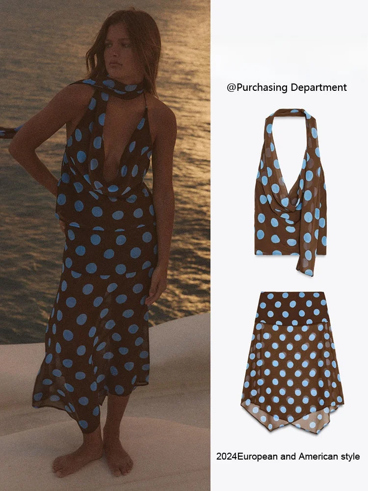 

Новая летняя коллекция 2025: Женский топ и полупрозрачная юбка в этническом стиле для сценических выступлений, с V-образным вырезом, длинными рукавами, модная женская одежда