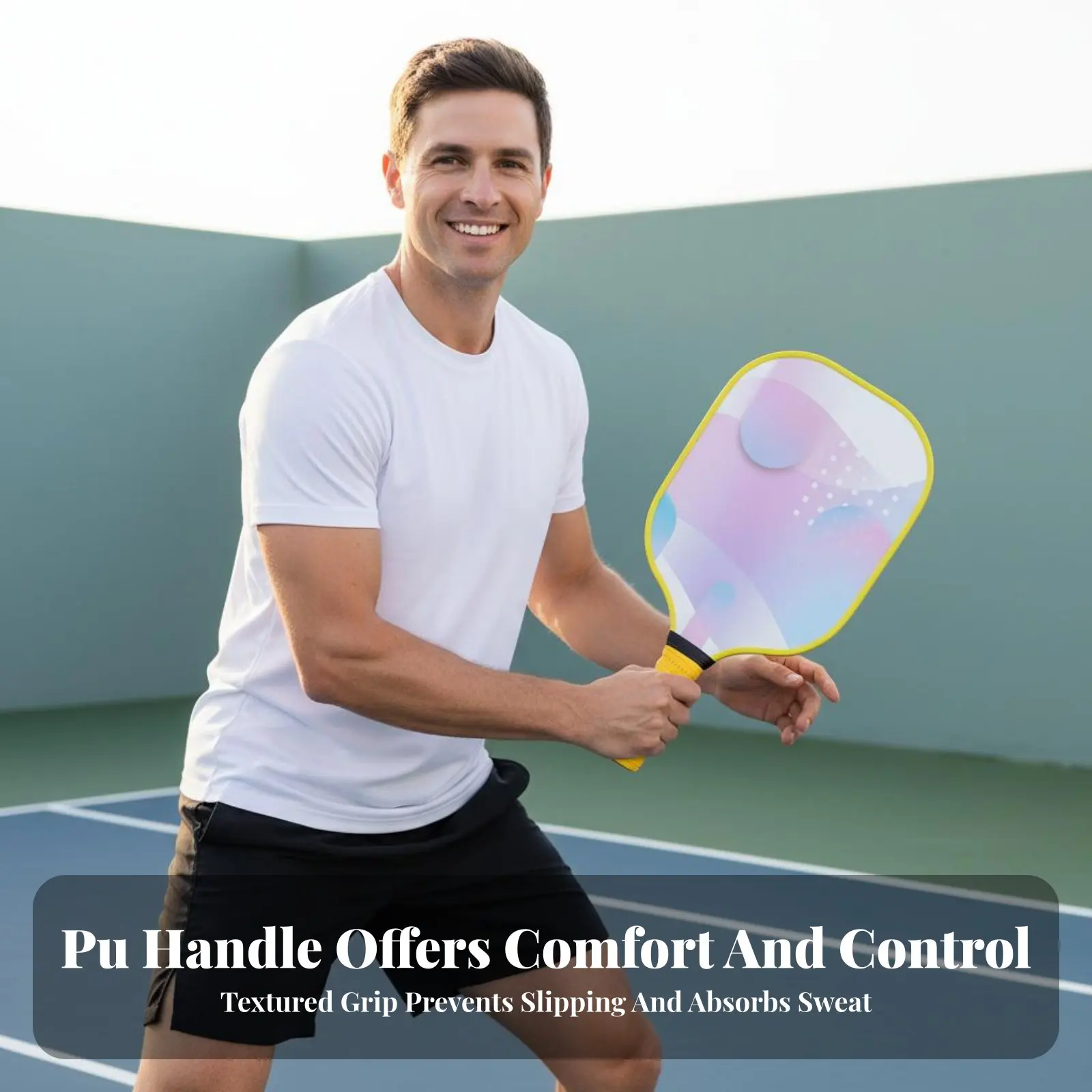 

Pickleball Racket Shock Absorption Hexagonal Interior Pickleball Racket Hexagonal Interior Paddle Sturdy Protective Rim Sports