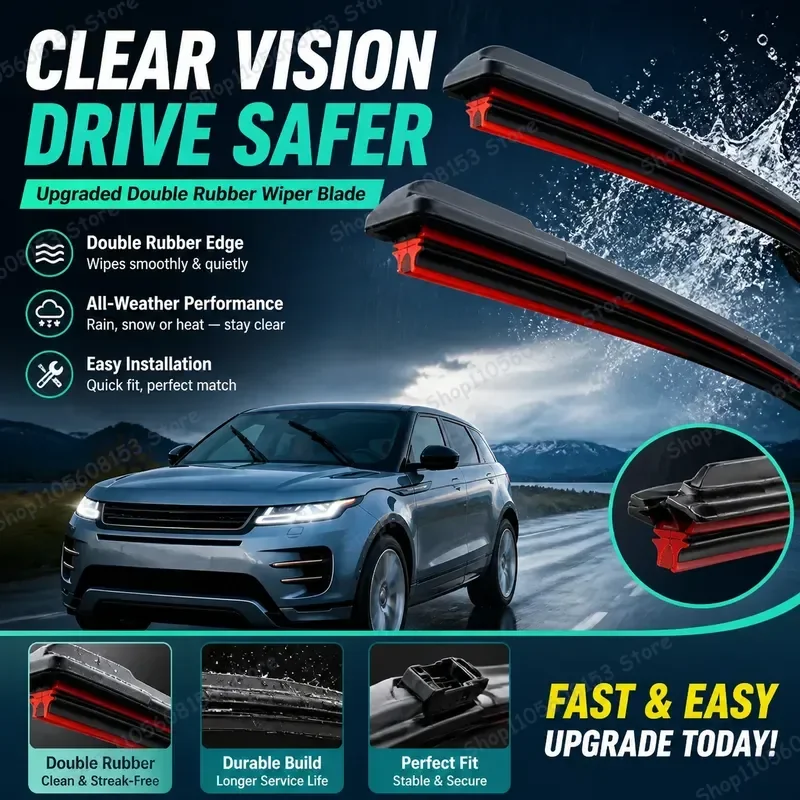 

For Range Rover Evoque L538 Velar Double Rubber Windshield Wiper Blades Front Replacement Car Wiper Kit All Weather