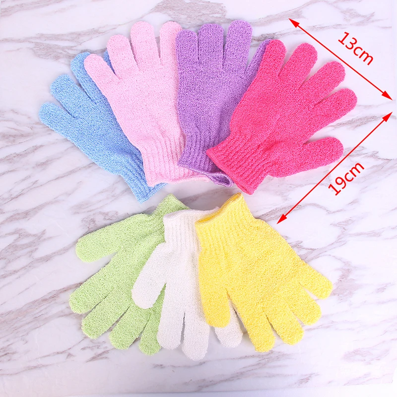 Exfoliating Body Scrub Gloves Shower Bath Mitt Loofah Skin Massage Sponge