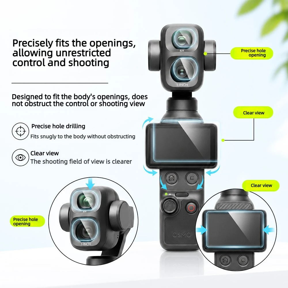 Tempered Glass Screen Protector for DJI Pocket 4P Anti‑Scratch HD Anti‑Fingerprint Camera Protective Film Accessories