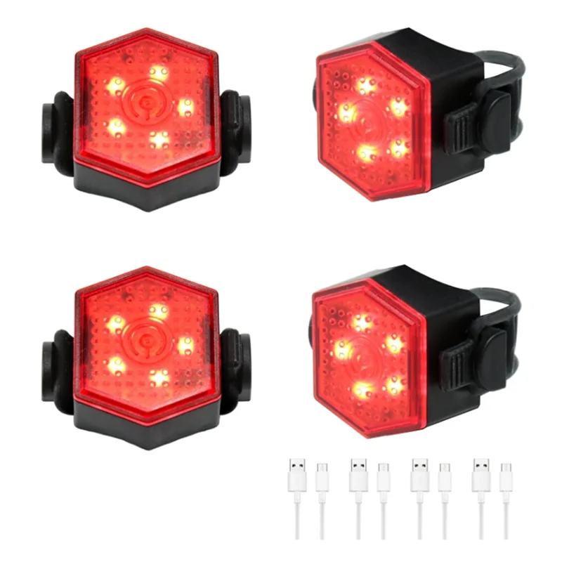 A06F-دراجة اكسسوارات USB قابلة للشحن أضواء LED الدراجة أضواء خلفية للطريق للمشي الدراجات التخييم قارب #2