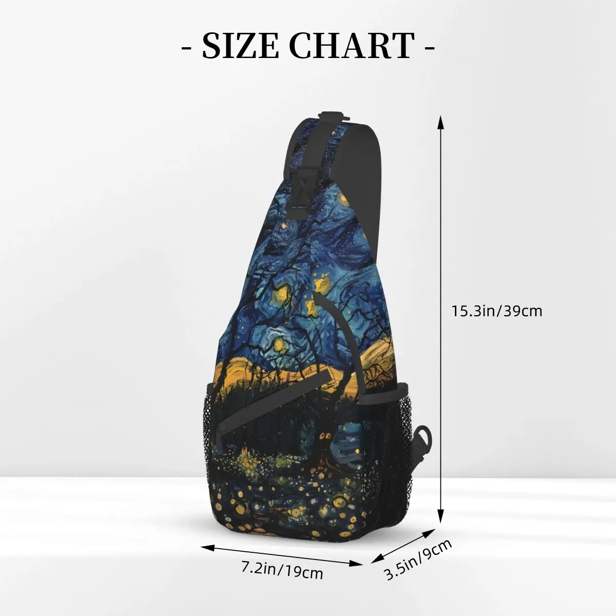 Oil Painting Crossbody Bag Sports Starry Nigh With Tree Chest Bag Unisex Women Man Fashion Shoulder Backpacks Travel