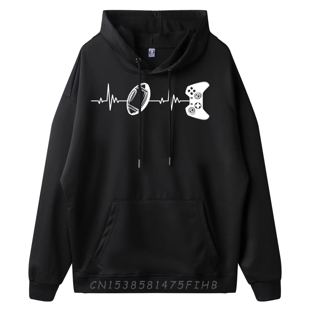 Football gamer heartbeat Streetwear Men Clothing Normal Man Sweatshirts Men Christmas Sweater Long Sleeve