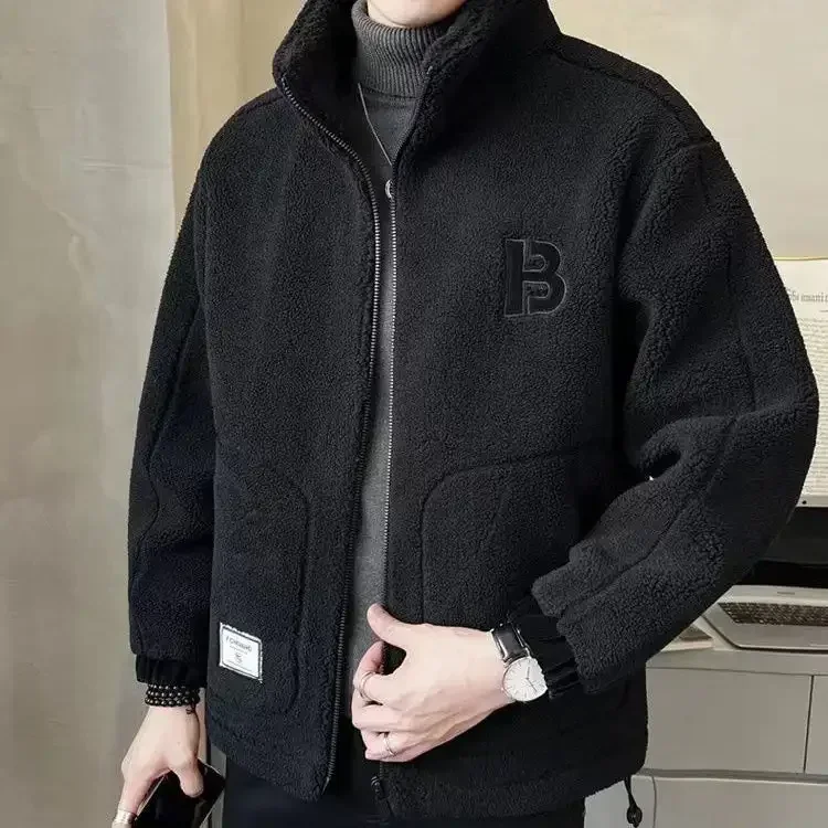 Men's Faux Fleece Thick Jacket Christmas Sale Cashmere Cotton Jacket Plush Jacket Winter Sports Casual Wear Coat