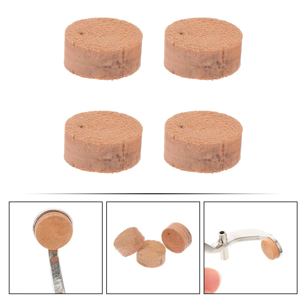 

4Pcs Trombone Water Key Cork Pads Replacement Khaki Wood Spit Replacement Parts for Musician Practice Competition