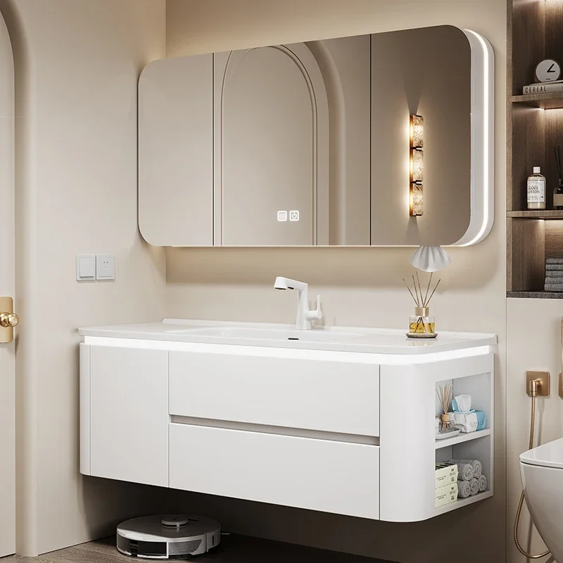 

Toilet Partitions Cupboard Organizer Sink Mirror Display Storage Cupboard Perfume Simple Partitions Archivadores Salon Furniture