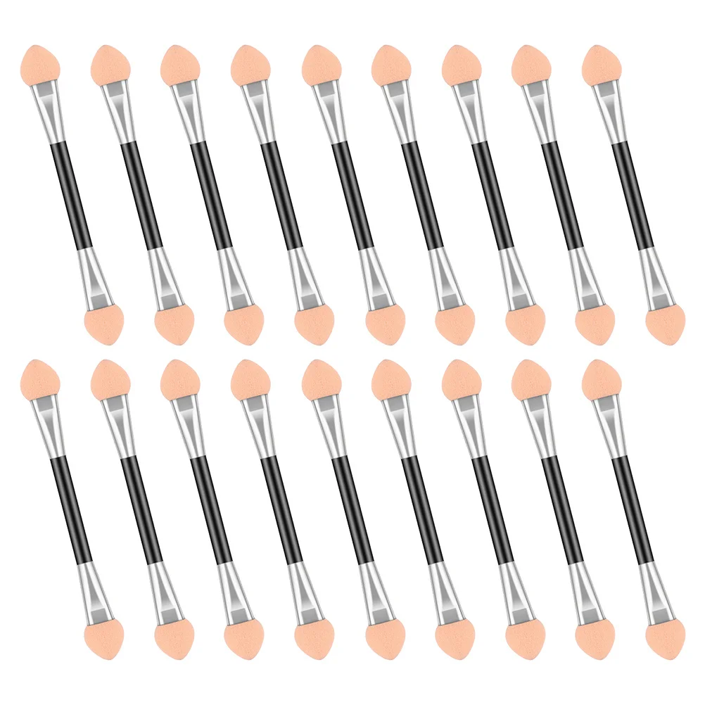 50 個のアイシャドウブラシキットソフトスポンジデュアルヘッドアプリケーターシャドウグリッターリップ眉アプリケーション軽量ポータブル