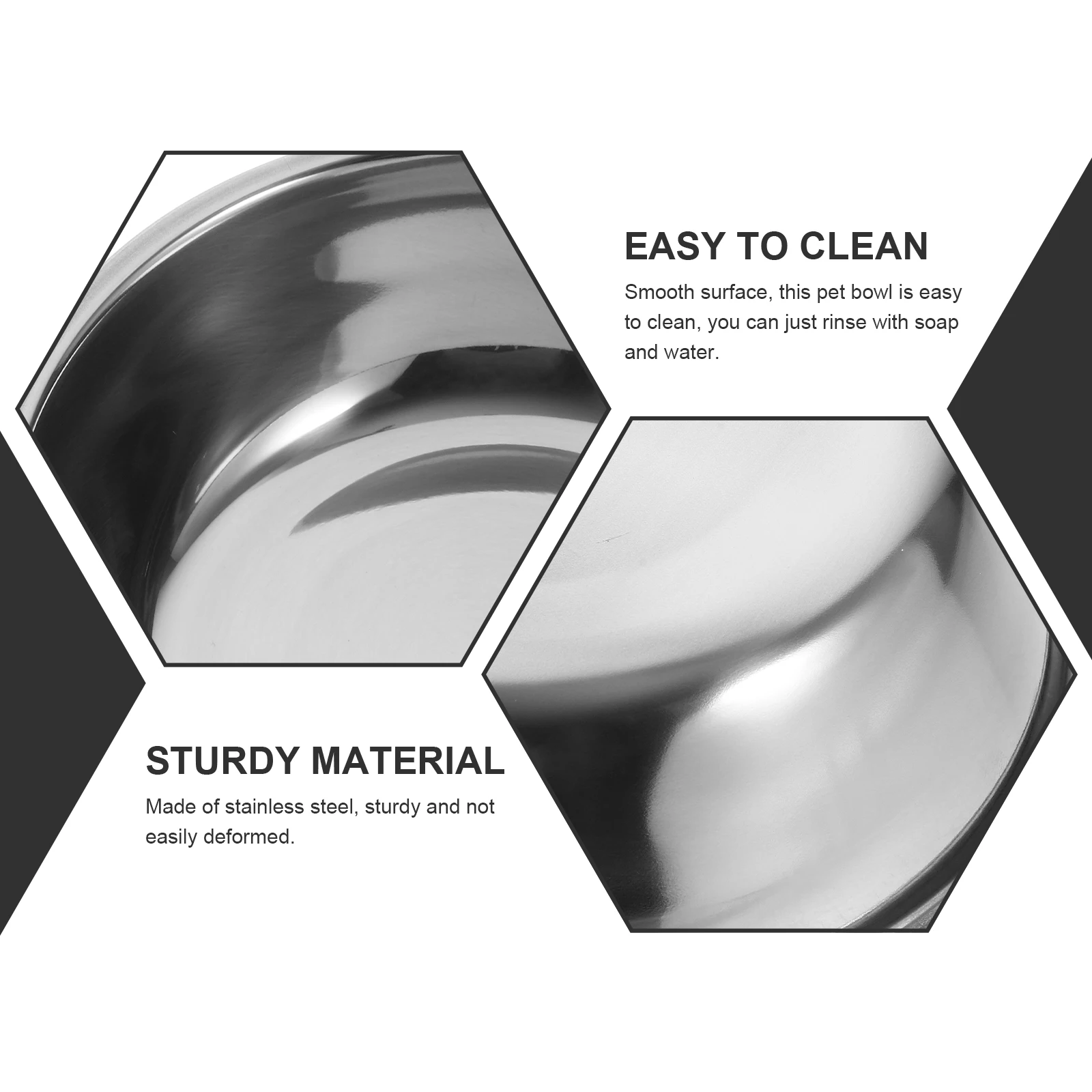 

5Pcs Durable Stainless Steel Pet Bowl Cat Dog Feeder Smooth Polished Easy Clean Large Capacity Dog Bowl Pet Supply