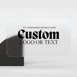 Custom Transparent PVC Business Card Waterproof Single Side Printing Personalized Logo Round Corner Transparent PVC Card