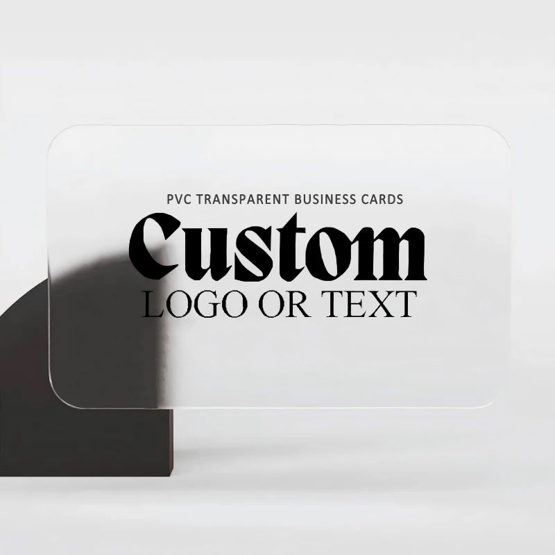 Custom Transparent PVC Business Card Waterproof Single Side Printing Personalized Logo Round Corner Transparent PVC Card