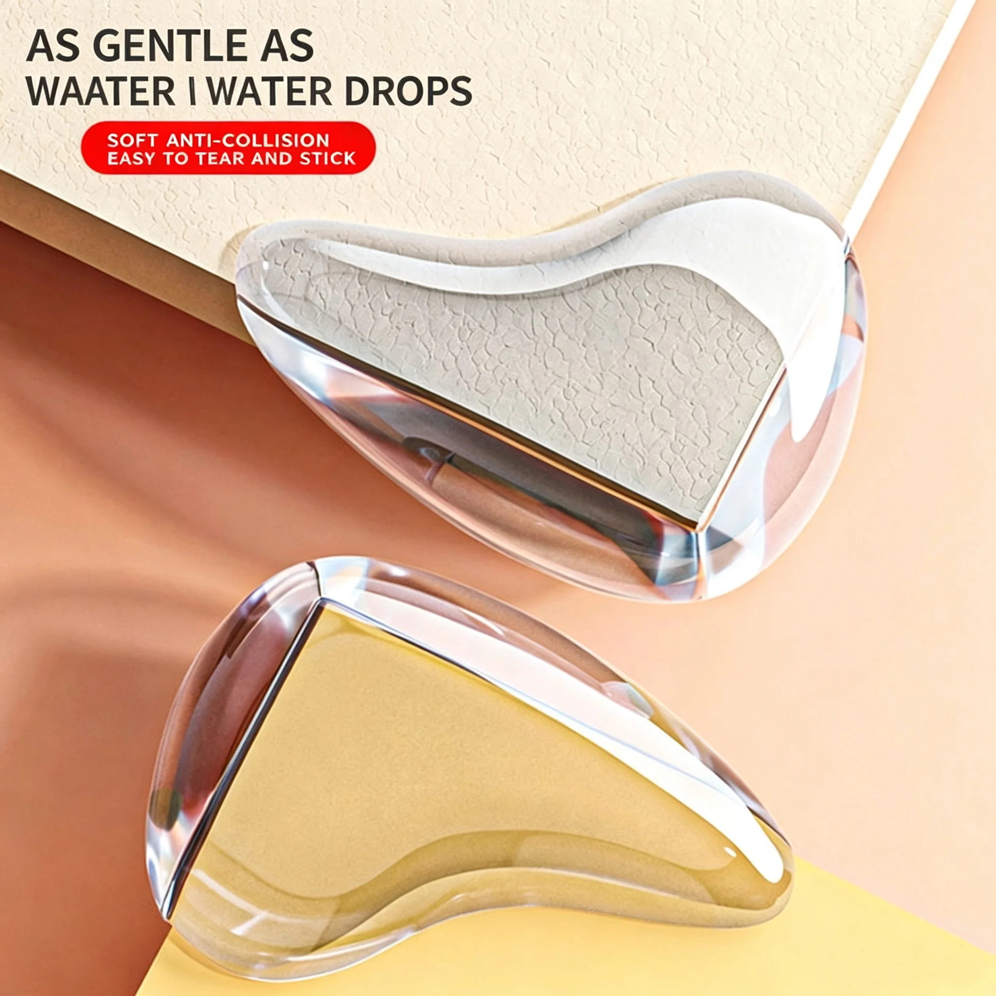 

Transparent Anti-Collision Corner Table Edge Protector Silicone Window Sticker Waterdrop Design Safety Guard Bumper