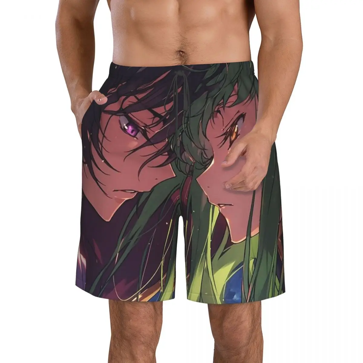 Anime Code Geass Trunks Beach Board Shorts Casual Quick Dry Swimming Summer Men Pants