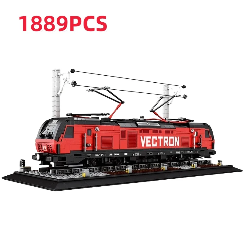 1889 elementów Techniczny Klocki Konstrukcyjne Miejski Pociąg Elektryczny Vectron Europejski Model do Składania Zabawki dla Chłopców Zestaw Prezentowy