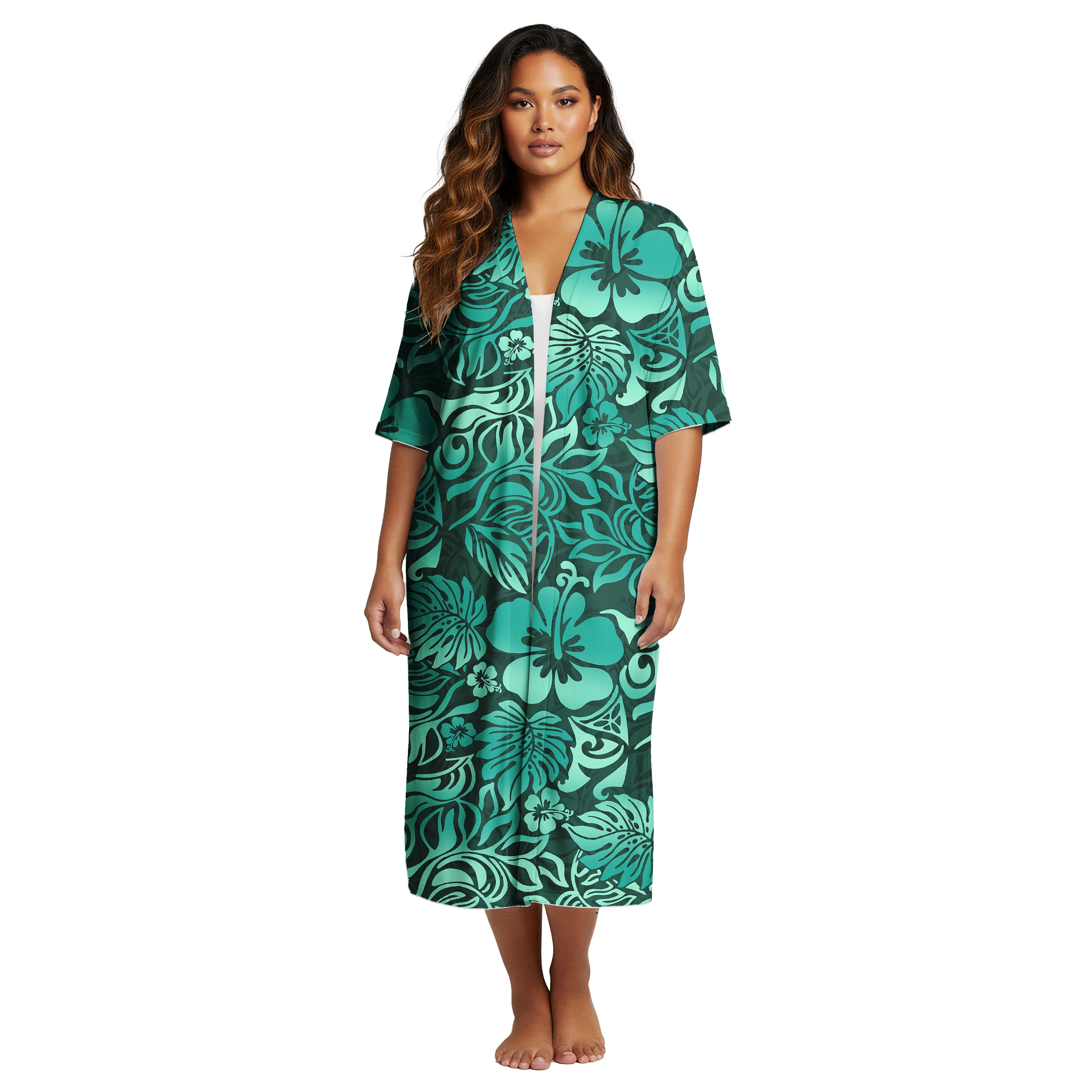 Beach Island Party Custom Logo Lady Clothes Samoan Ladies Jacket Cardigan Hawaiian Women Kimono Cardigan Polynesia Design