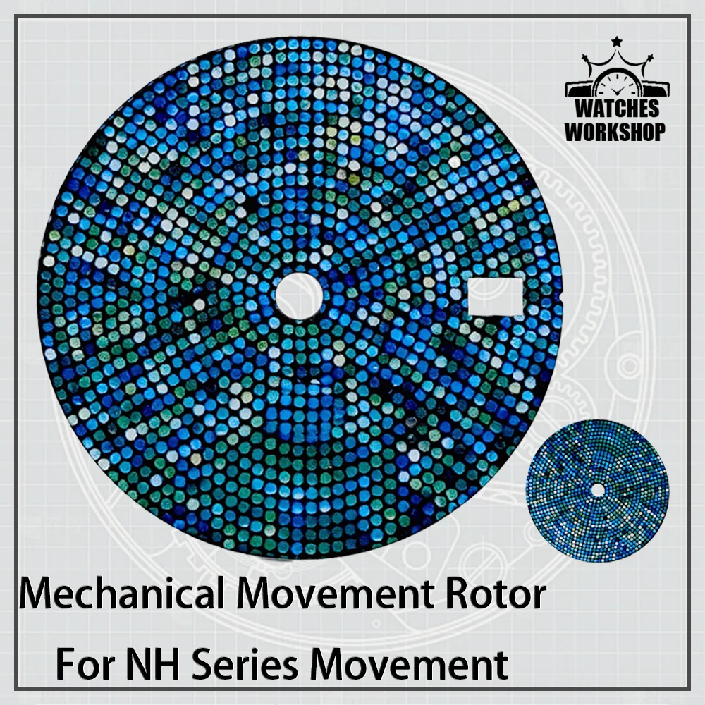 28.5mm NH35 Watch Dial DIY Star Pattern Surface Fit NH34 NH36 Movement Watch Dial For Men Mechanical Watch Mod Parts