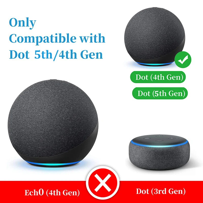 رف تثبيت حائط منفذ من PlusAcc لـ Alexa Echo Dot 5th 4th Gen Echo Pop موفرة للمساحة ملحقات مدمجة لإدارة الكابلات