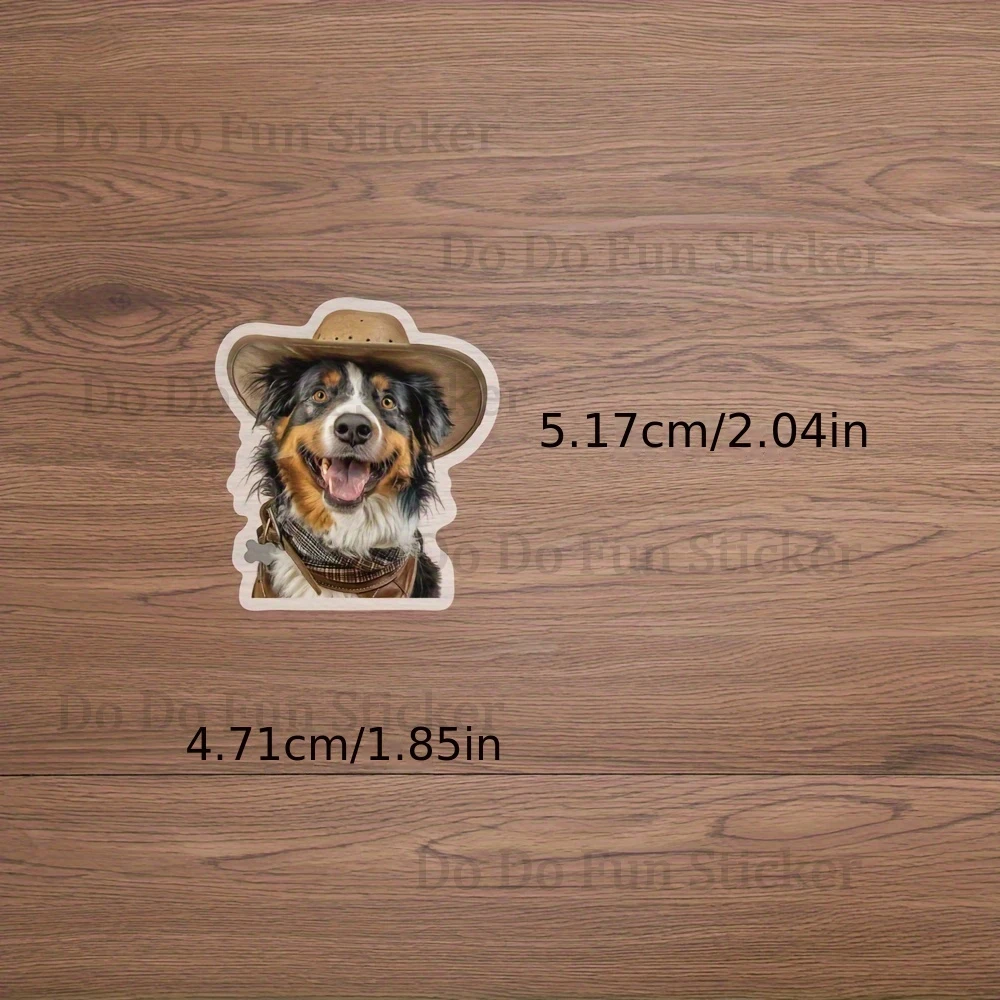 50PCS Fun Cool and Handsome Dog Wearing Small Clothes PET Transparent Stickers Waterproof and Versatile DIY Scrapbook Cup Phone