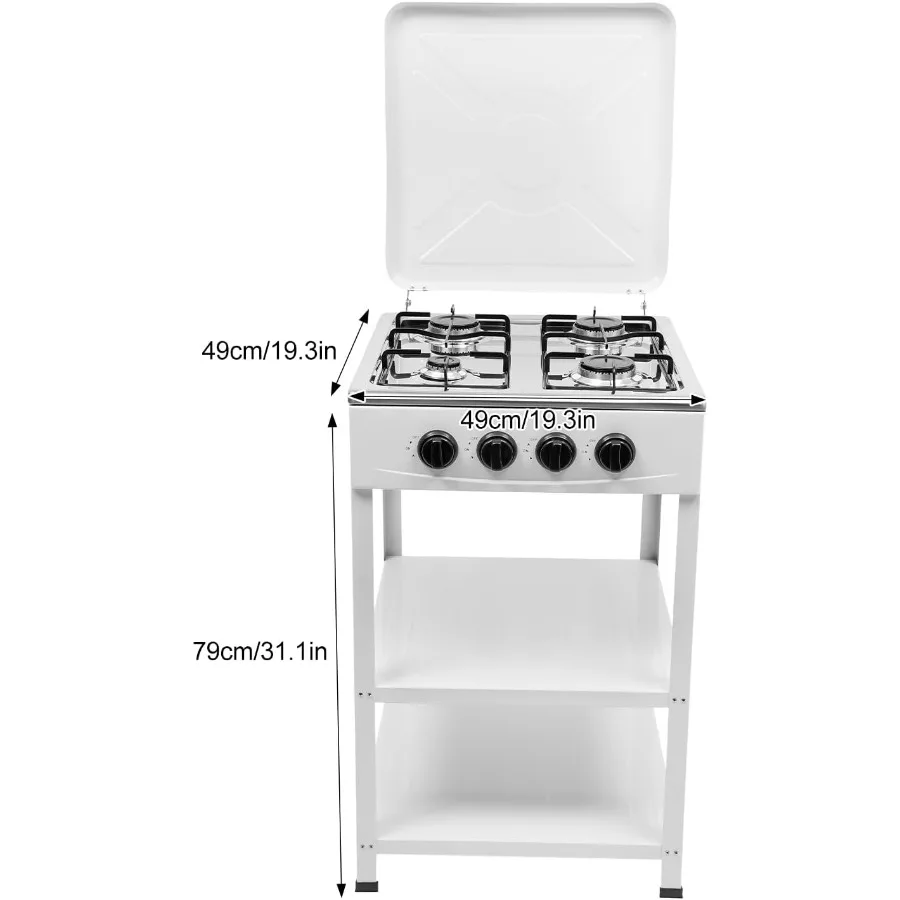 4 موقد غاز البروبان الموقد مع غطاء حجب الرياح للطهي في الهواء الطلق دعامة ساق قابلة للتعديل للاستقرار 34 120 وحدة حرارية بريطانية إجمالية He #2