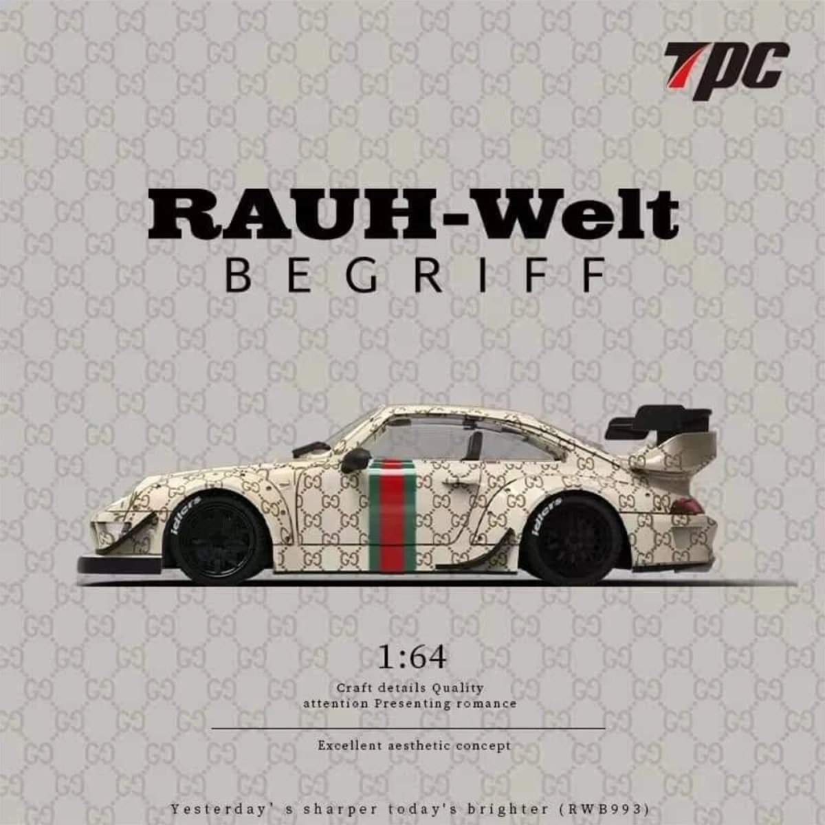 

TPC 1:64 RWB993 911 Widebody Luxury Classic Pattern Diecast Model Car In Stock Ready To Ship