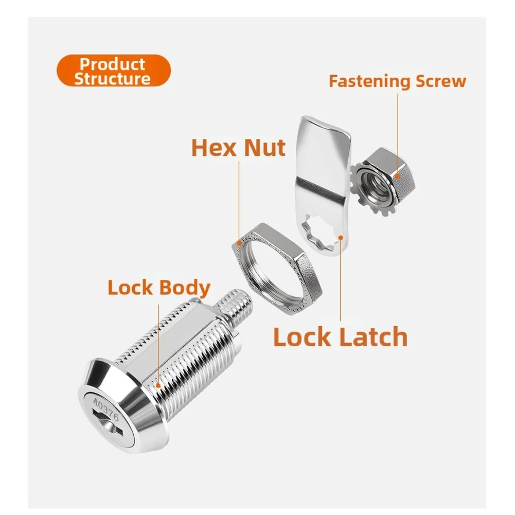 Cabinet Door Lock Made of Zinc Alloy Featuring Copper Core for File Cabinets Storage Cabinets and Metal Locker Installations