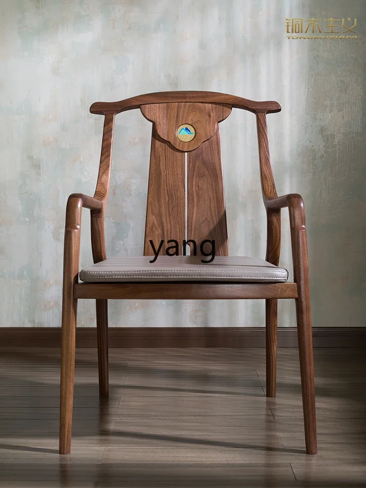 yhlCopper Wood Doctrine Thousand-Li Landscape Black Walnut Solid Wood ble  Chair  Cabinet  Table Simpl]